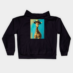 Giraffe with a Hat Kids Hoodie